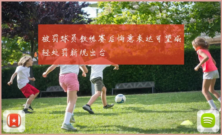 被罚球员教练赛后悔意表达可望减轻处罚新规出台
